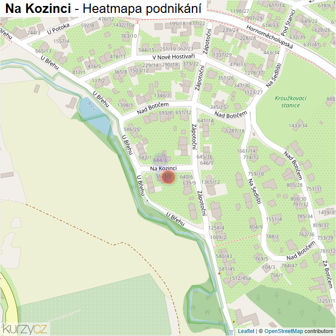 Mapa Na Kozinci - Firmy v ulici.