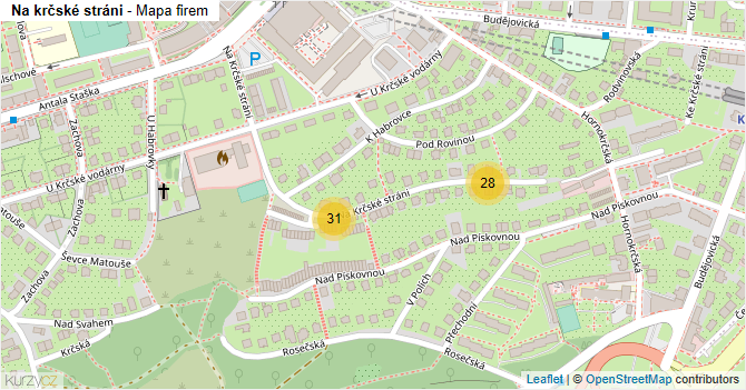 Na krčské stráni - mapa firem