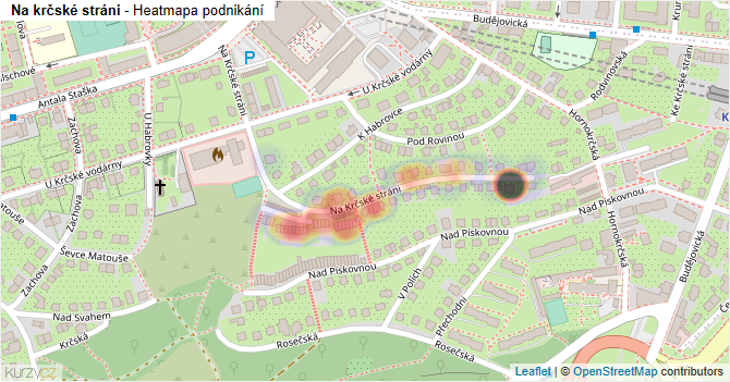 Na krčské stráni - mapa podnikání