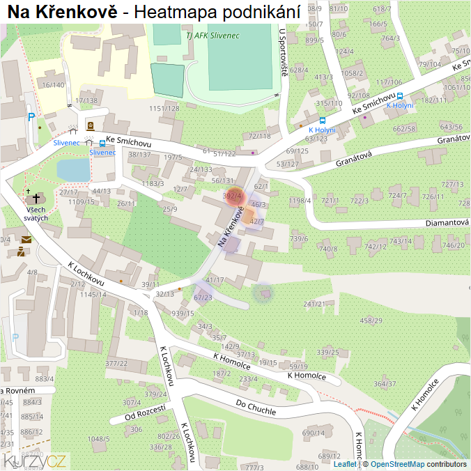 Mapa Na Křenkově - Firmy v ulici.