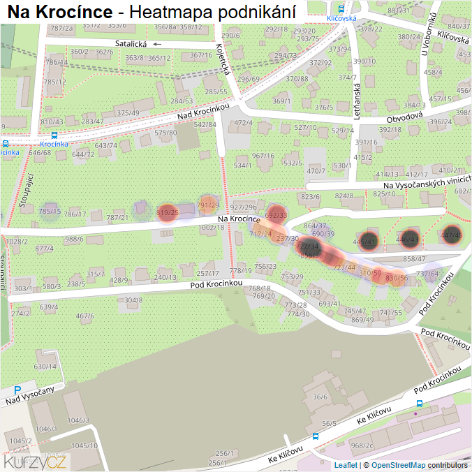 Mapa Na Krocínce - Firmy v ulici.