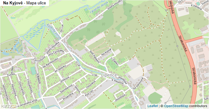 Na Kyjově - mapa ulice