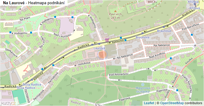 Na Laurové - mapa podnikání