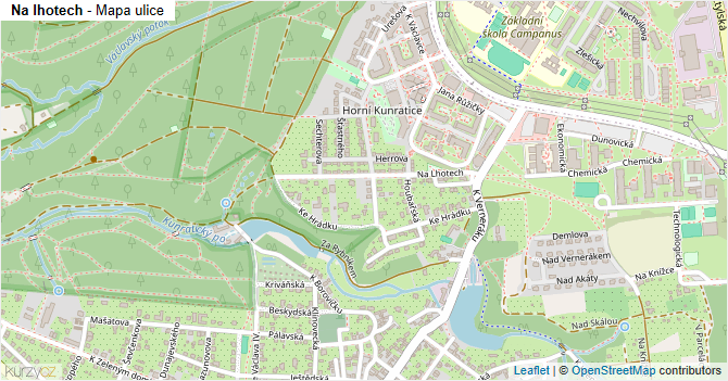 Na lhotech - mapa ulice