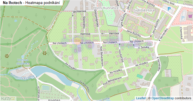 Na lhotech - mapa podnikání