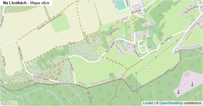 Na Lhotkách - mapa ulice
