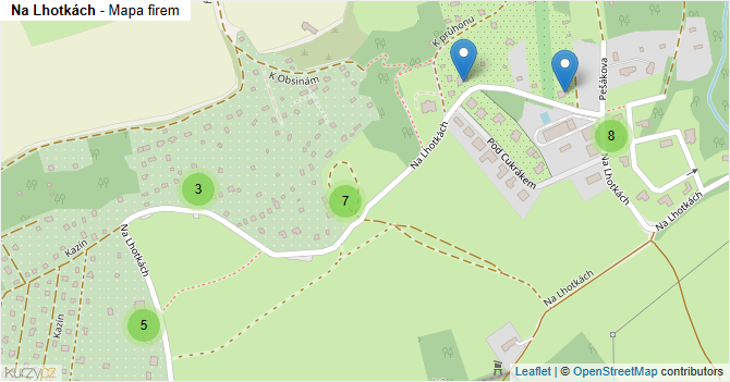 Na Lhotkách - mapa firem