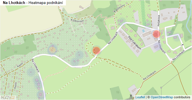 Na Lhotkách - mapa podnikání