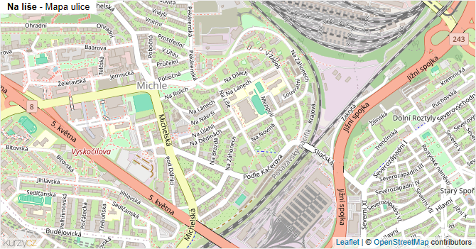 Na líše - mapa ulice