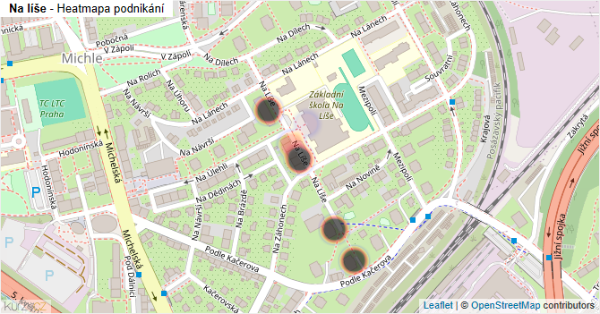 Na líše - mapa podnikání