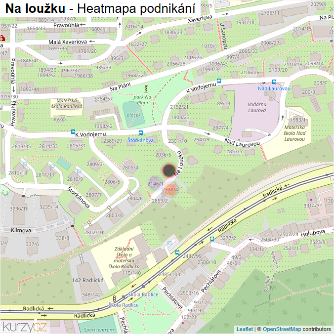 Mapa Na loužku - Firmy v ulici.