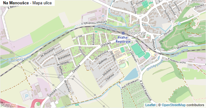 Na Manoušce - mapa ulice