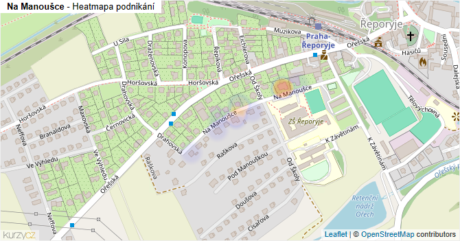 Na Manoušce - mapa podnikání