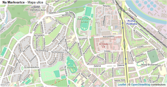 Na Markvartce - mapa ulice