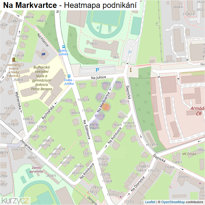 Mapa Na Markvartce - Firmy v ulici.