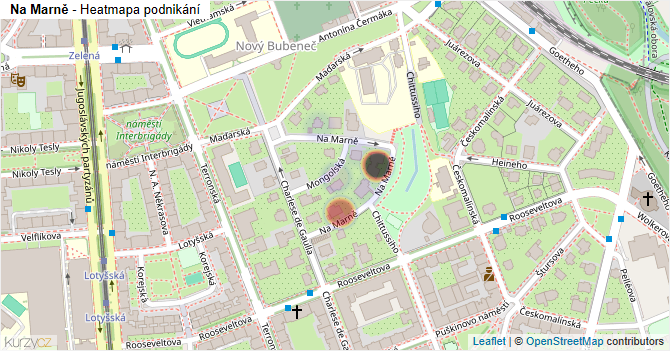 Na Marně - mapa podnikání