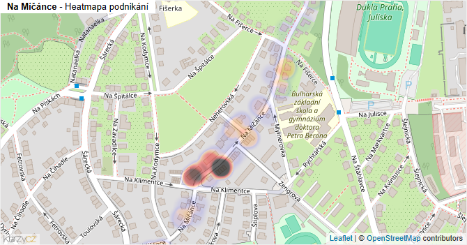 Na Míčánce - mapa podnikání