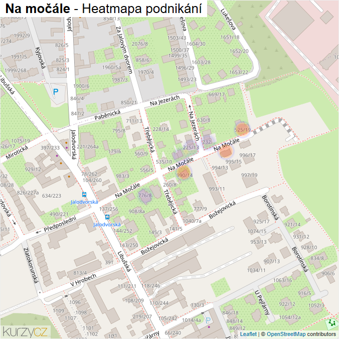 Mapa Na močále - Firmy v ulici.