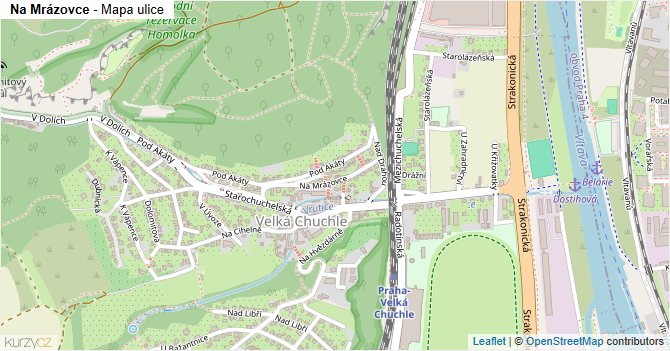 Na Mrázovce - mapa ulice