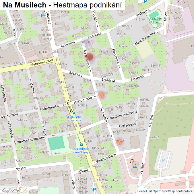 Mapa Na Musilech - Firmy v ulici.