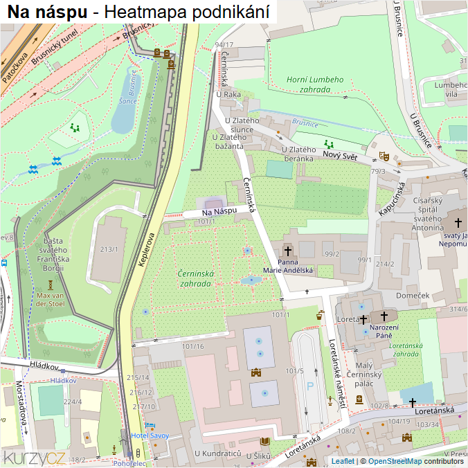 Mapa Na náspu - Firmy v ulici.