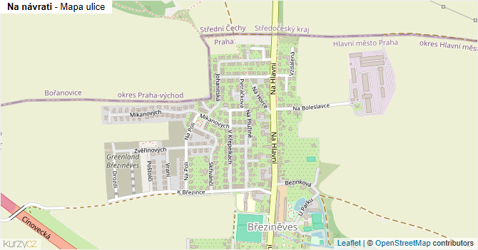 Na návrati - mapa ulice