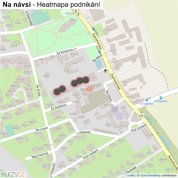 Mapa Na návsi - Firmy v ulici.