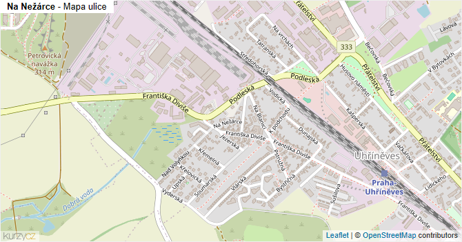 Na Nežárce - mapa ulice