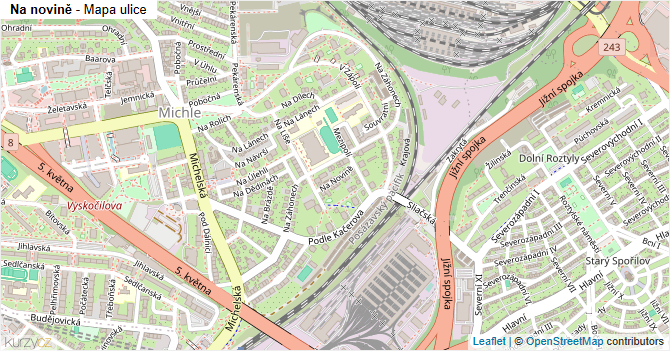 Na novině - mapa ulice