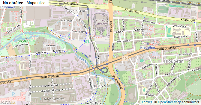 Na obrátce - mapa ulice