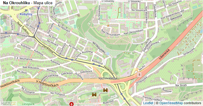 Na Okrouhlíku - mapa ulice