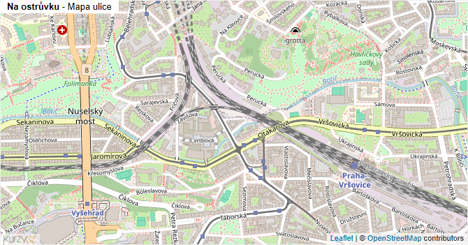 Na ostrůvku - mapa ulice