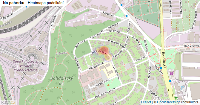 Na pahorku - mapa podnikání