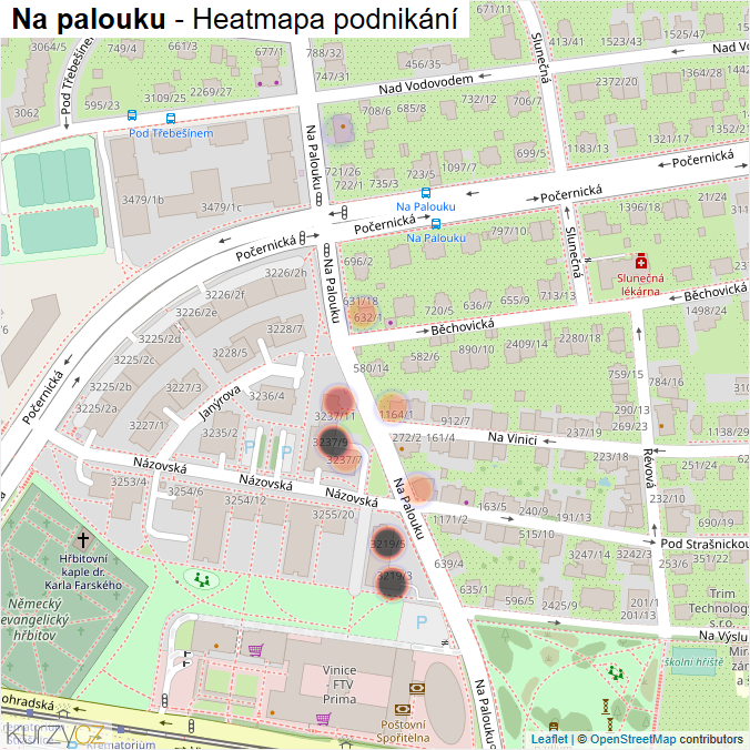 Mapa Na palouku - Firmy v ulici.