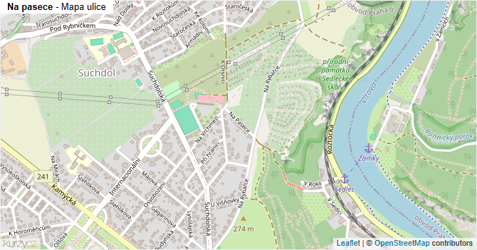 Na pasece - mapa ulice