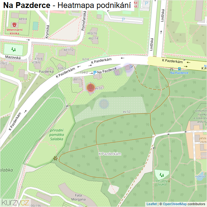 Mapa Na Pazderce - Firmy v ulici.