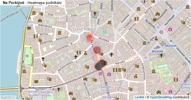 Na Perštýně - mapa podnikání