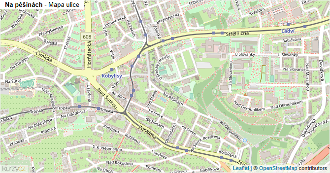 Na pěšinách - mapa ulice