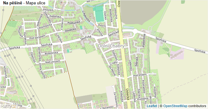 Na pěšině - mapa ulice
