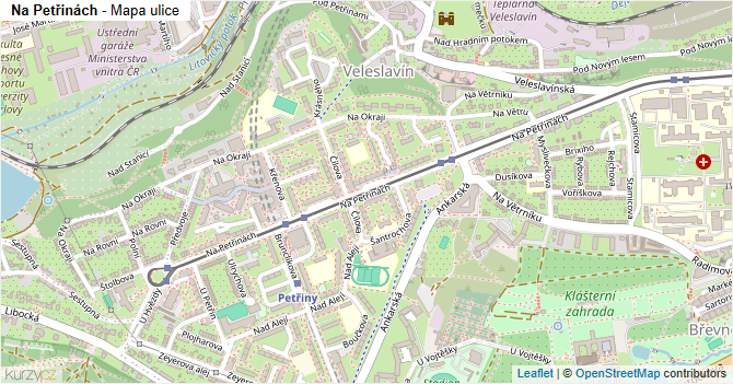 Na Petřinách - mapa ulice