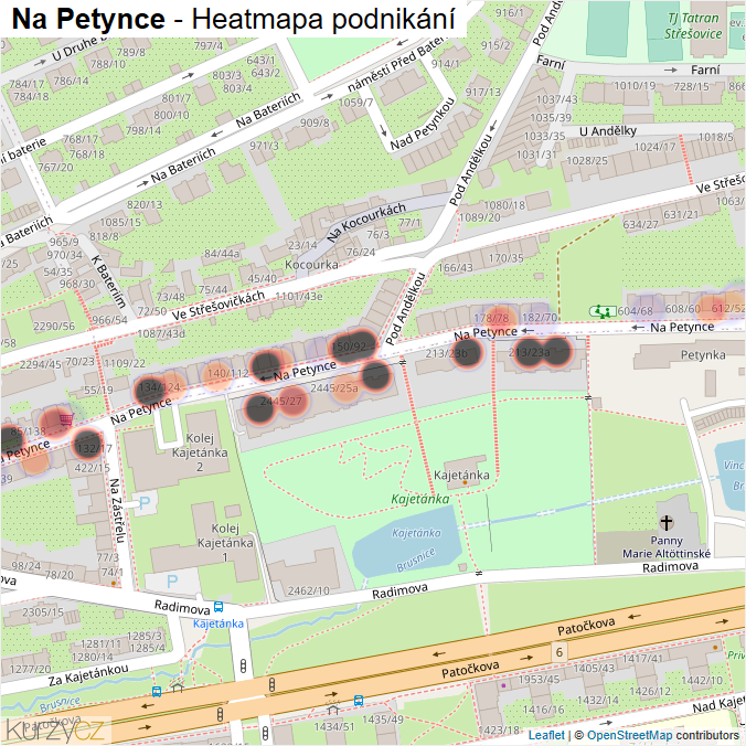 Mapa Na Petynce - Firmy v ulici.