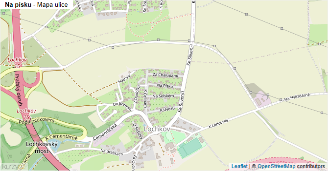 Na písku - mapa ulice