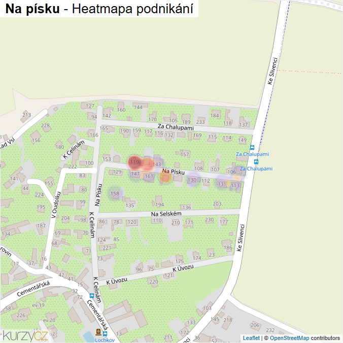 Mapa Na písku - Firmy v ulici.