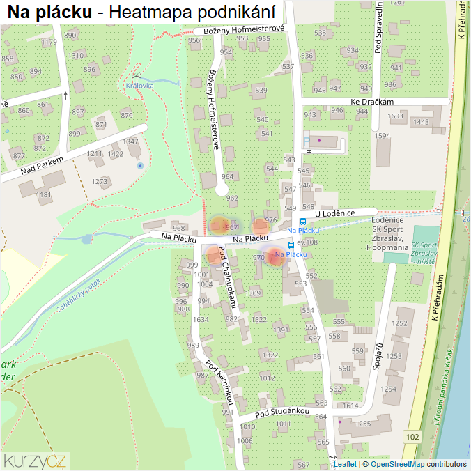 Mapa Na plácku - Firmy v ulici.