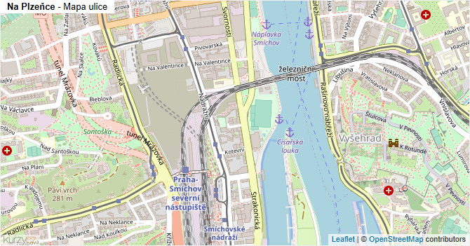 Na Plzeňce - mapa ulice