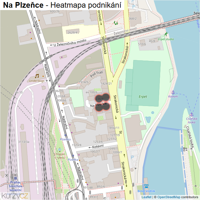 Mapa Na Plzeňce - Firmy v ulici.