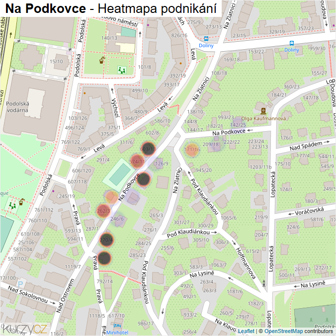 Mapa Na Podkovce - Firmy v ulici.