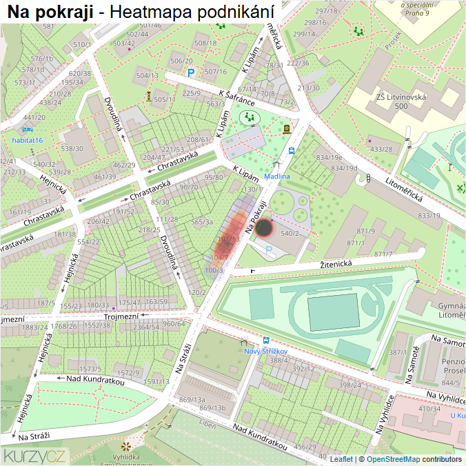 Mapa Na pokraji - Firmy v ulici.