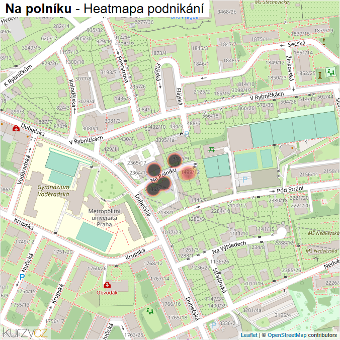 Mapa Na polníku - Firmy v ulici.