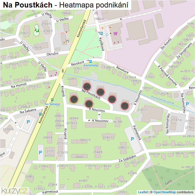 Mapa Na Poustkách - Firmy v ulici.